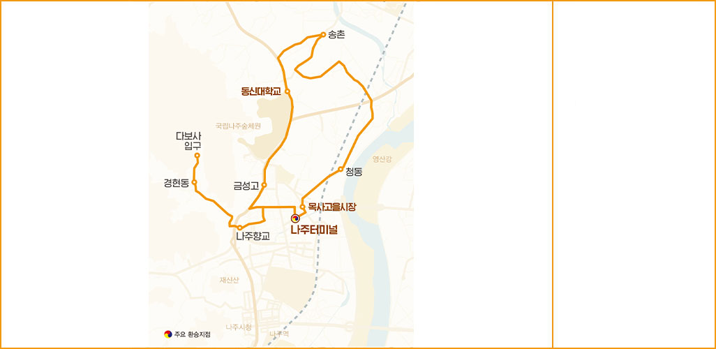 순환버스 4번 노선도 간략한 순서 표시