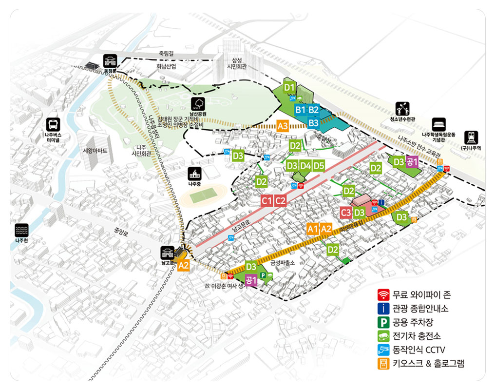 죽림동 도시재생사업 지도이미지