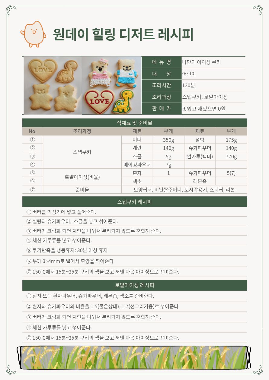 디저트 레시피(화분케이크)