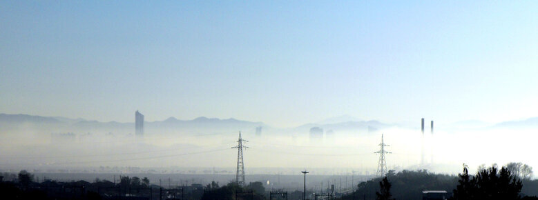 11월 4일에 촬영 된 안개가 내린 혁신도시의 풍경.