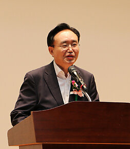 어린이집연합회 보육교사 아동학대 예방교육 나주시장의 축사 모습 근접촬영