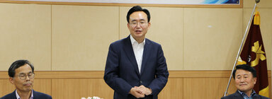 조합장과의 농정간담회 나주시장의 인사말 모습 근접촬영